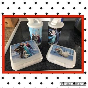 Tupperware Frozen lunch set with extra cup.